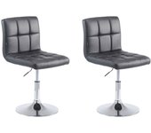 Juego de 2 sillas de comedor de estilo y diseño moderno en sintético negro patas metálicas giratorias reg 10_0000223