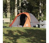 Tienda de campaña familiar 6 personas impermeable gris naranja v8020 unico / gris
