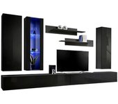 Mueble para tv fly e4 de diseño, color negro brillante. mueble colgante moderno y de moda para su sala de estar.