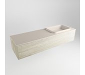 Mondiaz erin 150cm mueble de baño color light brown grey con 1 cajón. con lavabo ridge derecho 1 orificio color linen