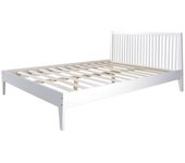 Cama doble de madera para dos personas con somier de láminas 140x200 cm lit06185