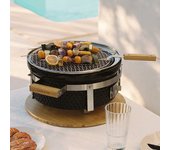 Create - bbq kamado hibachi - barbacoa redonda con grill y plancha