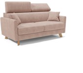 Francy sofá cama con reposacabezas ajustables 180 cm (mat. 140x197) rosa