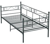 Sofá cama de metal negro con somier de láminas de metal 90 x 200 cm 03_0004911