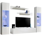 Mueble para tv fly a3 diseño, color blanco brillante + led. mueble colgante moderno y a la moda para su sala de estar.