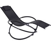 Tumbona mecedora jardín con reposacabezas outsunny 154x80x84 cm negro