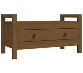 Banco de entrada banco 80 x 40 x 43 cm madera maciza de pino marrón 02_0010798