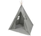 Sunny alba tienda tipi para niños en gris | indienner / tipi / tienda wigwam con suelo para habitacion infantil | tienda de juego de algodon 120x120