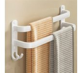 Toallero de pared blanco - toallero colgante para baño, sin taladros - organización y elegancia, doble 40 cm