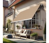 Milan - toldo de proyección (topo - blanco - 5.00m x 1.00m)