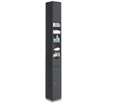 Vounot armario alto de baño, mueble columna para baño 2 puertas y 1 cajón, mueble auxiliar de almacenaje, 20x20x180cm negro