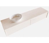 Mondiaz lush 180cm mueble de baño underlayment con 2 cajones. con lavabo izquierda sin orificios blanco brillo