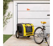 Remolque de bicicleta para mascotas amarillo y gris vidaxl