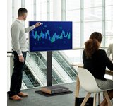 Soporte de tv ajustable en altura 32-70 pulgadas estante av hasta 50 kg negro