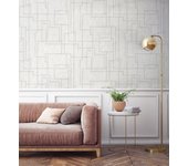 Papel pintado vinílico lavable moderno de líneas geométricas con relieve - allure lines 681630 de gaulan - rollo de 10 m x 1,06 m
