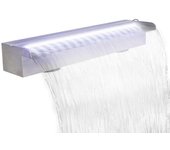 Fuente cascada rectangular led para piscina acero inoxidable 60 cm