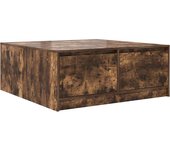 Mesa de centro con cajones roble ahumado 100x100x40 cm v2530 100 x 100 x 40 cm / marrón