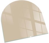 Placa de cristal para chimenea, zócalo protector de chimenea, diseño moderno | 100x100 | semicírculo | colorbeige