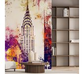Papel pintado gráfico color del edificio chrysler
