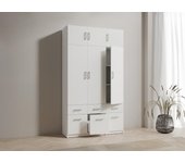 Armario 3 puertas y 6 cajones - l136 cm - blanco - belomy