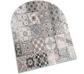 Placa de cristal para chimenea, zócalo protector de chimenea, diseño moderno | 80x70 | rectángulo | patrones de azulejos decorativos