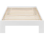 Cama individual de diseño sencillo con somier de láminas de pino y madera 90 x 200 cm blanco 03_0004930