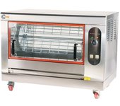 Cleiton® asador de pollos a gas horizontal para 12-16 pollos de 101x63 cm en acero inoxidable con 1 espada | temperatura max 300°c - 8400w