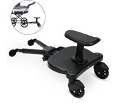 Cochecito de pedales silla de paseo step tabla de cochecito pedal auxiliar dos ruedas con asiento hasta 25 kg negro