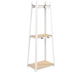 Perchero de pie homcom madera de pino madera natural 61x41x165 cm