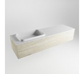 Mondiaz erin 150cm mueble de baño color light brown grey con 1 cajón. con lavabo ridge izquierda 1 orificio color talc