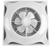 Ventilador empotrable ac panel blanco, 6 aspas, 20w led 3000-6000k, al.0xd.59,8x59,8cm
