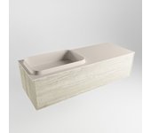 Mondiaz erin 120cm mueble de baño color light brown grey con 1 cajón. con lavabo ridge izquierda 1 orificio color linen