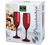 6 copas de flauta imperiales de cristal rojo, cl. 21. aptas para lavavajillas.