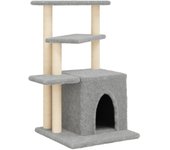 Torre para muebles de árbol para gatos, juguete para trepar, rascador, plataforma para trepar con postes 02_0022624