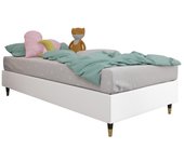 Cama continental logan 108, continental, individuales, blanco, 80x200, cuero ecológico, somieres, 80x200x47cm