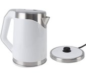 Hervidor eléctrico de acero inoxidable, calentamiento rápido, apagado automático, calentador de agua de doble capa para cocina doméstica.