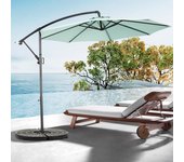 Sombrilla rectangular grande de 45,7 m para exteriores, de doble cara, con manivela (verde claro)