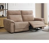 Sofá de 3 plazas reclinable eléctrico de tela color topo djaralo