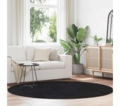 Vidaxl alfombra peluda de pelo largo navarra negra 200x200cm poliéster