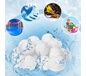 Bolas de filtro 1400g, bolas de filtro de piscina para piscina acuario filtro de arena para piscina acuario-blanco