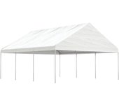 Belvedere con techo blanco 6,69x5,88x3,75 m polietileno