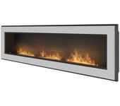 Chimenea de bioetanol empotrada frame 1800 simplefire con cristal de acero inoxidable
