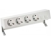 Kit de sobre mesa completo con 4 bases de enchufe schuko y placa para 2 conectores rj45 negro simon 42504020-138