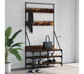 Vidaxl perchero con zapatero roble ahumado 100x40x184 cm