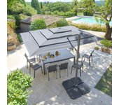 Hespéride - sombrilla rectangular multihojas melhia offset antracita 4x3m