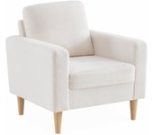 Sillón estilo escandinavo de borreguito, bjorn, blanco, 78x77x70 cm