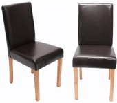 Juego de 2 sillas de cocina comedor en patas de madera clara sintética marrón diseño moderno 04_0001937