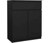 Aparador genziana, aparador de salón, aparador de salón, despensa de cocina, 80x40 h100 cm, negro