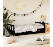 Vidaxl estructura de cama infantil con cajones madera negro 90x190 cm