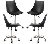 Pack 4 sillas blok office - negro